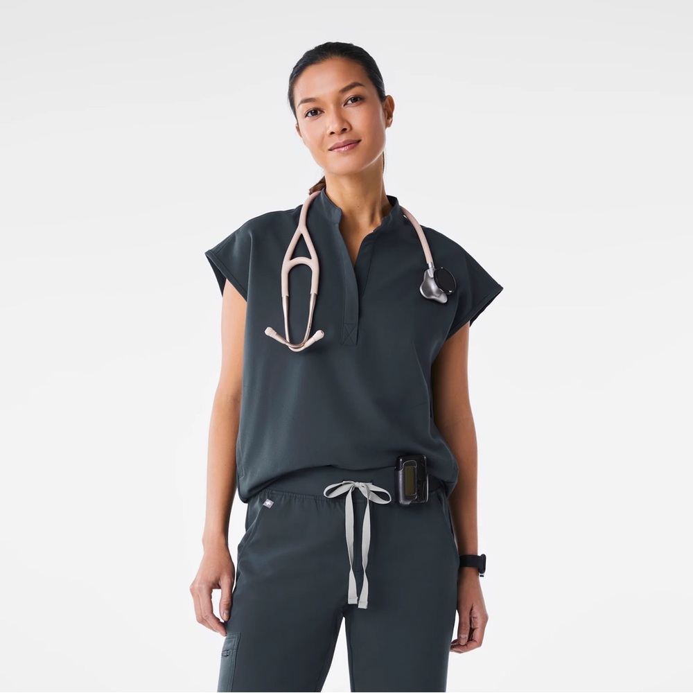 Figs Rafaela Scrub Top - Size M - Dark Harbor